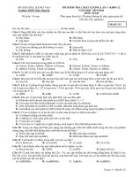 Đề kiểm tra lần 1 sinh học 12 năm 2019 – 2020 trường hàn thuyên – bắc ninh 