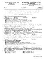 Đề thi định kỳ hóa học 12 lần 2 năm 2018 2019 trường THPT chuyên bắc ninh 