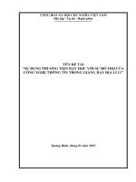 SKKN sử dụng phương tiện dạy học với sự hỗ trợ của công nghệ thông tin trong giảng dạy địa lý 11  