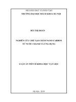 Nghiên cứu chế tạo chấm nano carbon từ nước chanh và ứng dụng