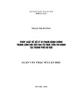 Pháp luật về xử lý vi phạm hành chính trong lĩnh vực đất đai từ thực tiễn thi hành tại thành phố Hà Nội