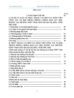 Thực trạng vai trò công tác xã hội trong phòng chống bạo lực học đường tại trường THPT vĩnh chân huyện hạ hòa tỉnh phú thọ