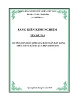 SKKN hướng dẫn học sinh giải bài toán bất đẳng thức bằng kĩ thuật chọn điểm rơi 
