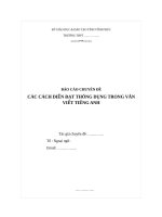 chuyên đề: CÁCH DIỄN ĐẠT THÔNG DỤNG TRONG BÀI VIẾT