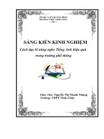 SKKN cách dạy kĩ năng nghe tiếng anh hiệu quả trong trường phổ thông 