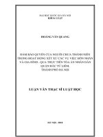 Đảm bảo quyền của người chưa thành niên trong hoạt động xét xử các vụ việc hôn nhân và gia đình  qua thực tiễn tại Tòa án nhân dân quận Bắc Từ Liêm, thành phố Hà Nội