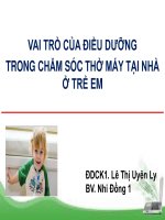 VAI TRÒ của điều DƯỠNG TRONG CHĂM sóc THỞ máy tại NHÀ ở TRẺ EM