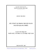 (Luận văn thạc sĩ) Yếu tố kỳ ảo trong truyện ngắn Nguyễn Quang Thiều