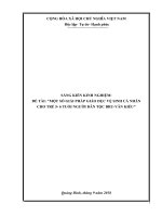 Một số giải pháp giáo dục vệ sinh cá nhân cho trẻ 3  4 tuổi người dân tộc bru vân kiều 