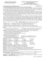 Đề KSCL giữa học kỳ 1 tiếng anh 12 cơ bản năm 2018 – 2019 trường bùi thị xuân – TT  huế 