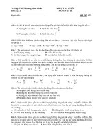 Đề kiểm tra 1 tiết vật lý 12 chương 1 trường THPT dương minh châu tây ninh 