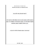 Xây dựng mô hình sách giáo khoa môn khoa học tự nhiên cấp trung học cơ sở theo định hướng phát triển năng lực 