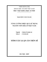 Tăng cường hiệu quả sử dụng nguồn vốn ODA ở việt nam tt