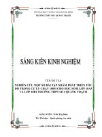 Nghiên cứu một số bài tập nhằm phát triển tốc độ trong cự ly chạy 100m cho lớp 10a5 và lớp 10b1 học sinh trường THPT số 1 quảng trạch 