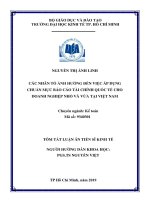Các nhân tố ảnh hưởng đến việc áp dụng chuẩn mực báo cáo tài chính quốc tế cho doanh nghiệp nhỏ và vừa tại Việt Nam tt