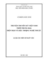Truyền truyền kỳ việt nam thời trung đại diện mạo và đặc trưng nghệ thuật 