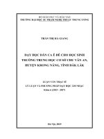 (Luận văn thạc sĩ) Dạy học dân ca Ê Đê cho học sinh Trường Trung Học Cơ Sở Chu Văn An, huyện Krong Năng, tỉnh Đăk Lăk