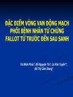 ĐẶC điểm VÒNG VAN ĐỘNG MẠCH PHỔI BỆNH NHÂN tứ CHỨNG FALLOT từ TRƯỚC đến SAU SANH 