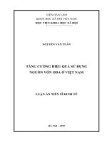 Tăng cường hiệu quả sử dụng nguồn vốn ODA ở việt nam