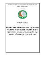 CHUYÊN ĐỀ  HƯỚNG DẪN PHÂN LOẠI RÁC TẠI NGUỒN VÀ HÌNH THỨC TUYÊN TRUYỀN THỰC HIỆN PHÂN LOẠI RÁC TẠI NGUỒN TẠI  HUYỆN LÂM THAO, TỈNH PHÚ THỌ