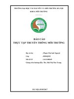 Đề cương  BÁO CÁO THỰC TẬP TRUYỀN THÔNG MÔI TRƯỜNG: XÂY DỰNG KẾ HOẠCH TỔ CHỨC THỰC HIỆN CHƯƠNG TRÌNH TẬP HUẤN NÂNG CAO NHẬN THỨC CHO CÁC TỔ CHỨC CHÍNH TRỊ XÃ HỘI VỀ PHÂN LOẠI RÁC TẠI NGUỒN  TẠI HUYỆN LÂM THAO, TỈNH PHÚ THỌ