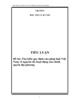 Tìm hiểu quy định của pháp luật Việt Nam về nguyên tắc hoạt động của chính quyền địa phương