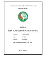BÁO CÁO THỰC TẬP TRUYỀN THÔNG MÔI TRƯỜNG: Chương trình tập huấn nâng cao nhận thức người dân về việc sử dụng thuốc bảo vệ thực vật an toàn, hiệu quả tại phường Tây Tựu, Quận Bắc Từ Liêm, Hà Nội