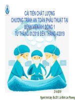 CẢI TIẾN CHẤT LƯỢNG CHƯƠNG TRÌNH AN TOÀN PHẪU THUẬT TẠI BỆNH VIỆN NHI ĐỒNG 1