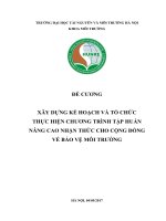 Chuyên đề XÂY DỰNG KẾ HOẠCH VÀ TỔ CHỨC  THỰC HIỆN CHƯƠNG TRÌNH TẬP HUẤN NÂNG CAO NHẬN THỨC CHO CỘNG ĐỒNG  VỀ BẢO VỆ MÔI TRƯỜNG