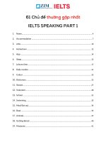 61 chủ đề IELTS speaking part 1   ZIM kho tài liệu học tiếng anh 