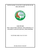 CHUYÊN đề 1 THỰC TRẠNG PHÁT SINH RÁC THẢI SINH HOẠT VÀ    GIẢI PHÁP TẠI HUYỆN KIM SƠN, TỈNH NINH BÌNH