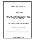 LUÂN VĂN CHO VAY DỰ ÁN PHÁT TRIỂN NGÀNH LÂM NGHIỆP