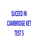 SUCEED KET TEST 5 kho tài liệu học tiếng anh 