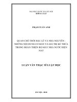 Quan chế thời Hậu Lê và nhà Nguyễn – những nội dung cơ bản và giá trị kế thừa trong hoàn thiện Bộ máy nhà nước hiện nay