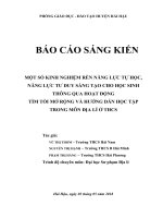 SKKN Một số kinh nghiệm rèn năng lực tự học, năng lực tư duy sáng tạo cho học sinh thông qua hoạt động tìm tòi mở rộng và hướng dẫn học tập  trong môn Địa lí ở THCS.