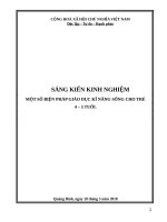Một số biện pháp giáo dục kỹ năng sống cho trẻ  4  5 tuổi 