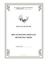 chuyên đề : Một số phương pháp giải hệ phương trình