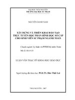 Xây dựng và triển khai đào tạo trực tuyến học phần hình học sơ cấp cho sinh viên sư phạm ngành toán  
