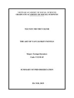 Nghệ thuật tiểu thuyết diêm liên khoa tt tiếng anh 