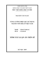 Tăng cường hiệu quả sử dụng nguồn vốn ODA ở việt nam tt 
