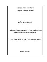 Phát triển dịch vụ bán lẻ tại Ngân hàng Thương mại Cổ phần Việt Nam Thịnh Vượng