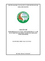 CHUYÊN đề 2: TÌNH HÌNH QUẢN LÝ RÁC THẢI SINH HOẠT VÀ ĐỀ    XUẤT MỘT SỐ GIẢI PHÁP TẠI HUYỆN KIM SƠN, TỈNH NINH BÌNH