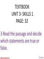 Unit 3 SKILLS 1 p32 QUESTIONS kho tài liệu học tiếng anh 