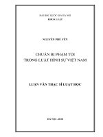 Chuẩn bị phạm tội trong Luật hình sự Việt Nam.