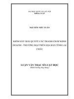 Kiểm sát giải quyết các tranh chấp kinh doanh  thương mại trên địa bàn tỉnh Lai Châu.