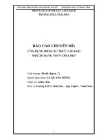 CHUYÊN đề ỨNG DỤNG ĐỒNG dư THỨC vào GIẢI một số DẠNG TOÁN CHIA hết 