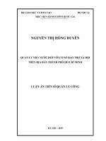 Quản lý nhà nước đối với cơ sở bảo trợ xã hội trên địa bàn thành phố hồ chí minh 