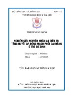 Nghiên cứu nguyên nhân và điều trị tăng huyết áp động mạch phổi dai dẳng ở trẻ sơ sinh (tt) 