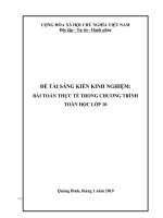 SKKN bài toán thực tế trong chương trình toán học lớp 10 