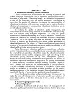 Quản lý kiểm định chất lượng giáo dục các trường trung học cơ sở ở thành phố hồ chí minh trong bối cảnh đổi mới giáo dục tt tiếng anh 